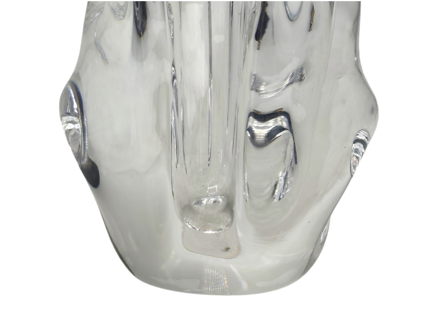 1950s Sèvres Crystal Vase - Freeform Hand-Blown Design