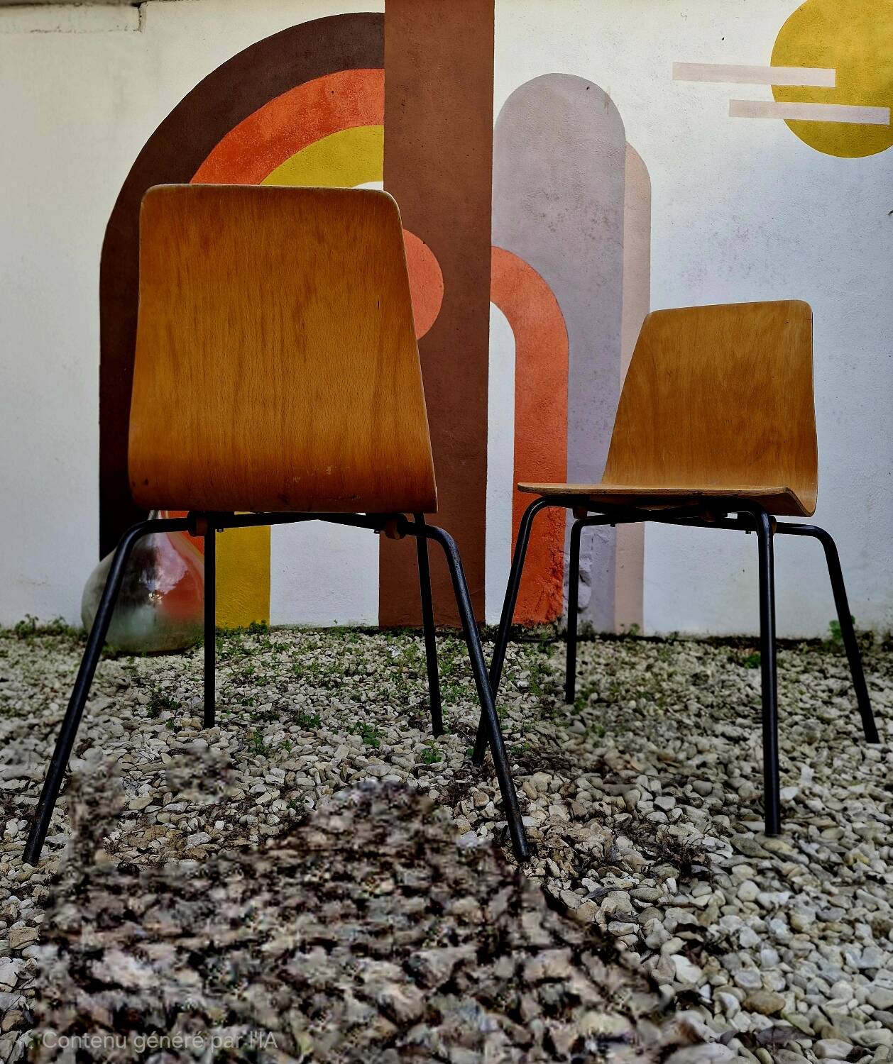 Pair of Chairs Pierre Guariche Papyrus Model Steiner Edition 1950