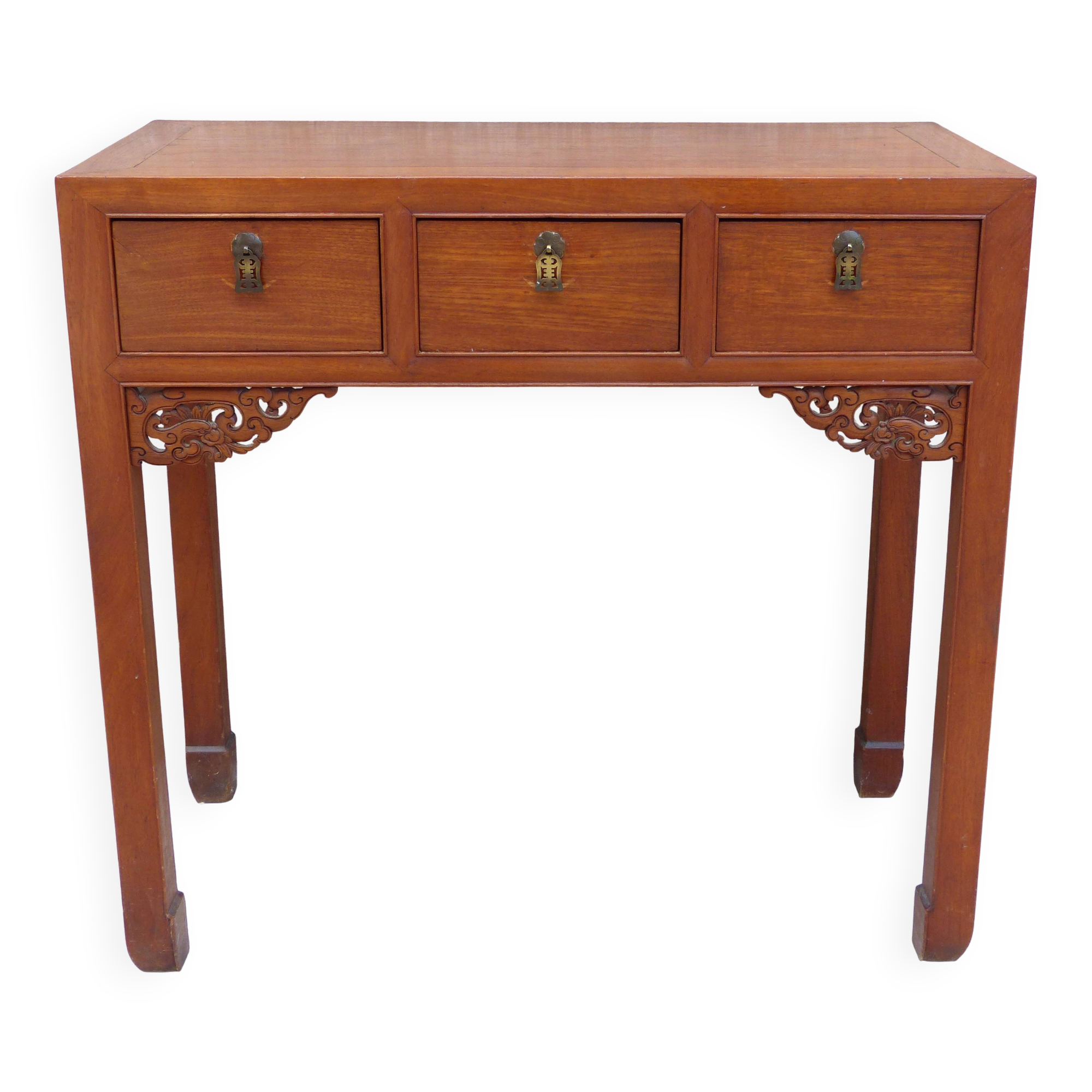 Console indonésienne ancienne en bois sculpté – Java / Bandung – 1980