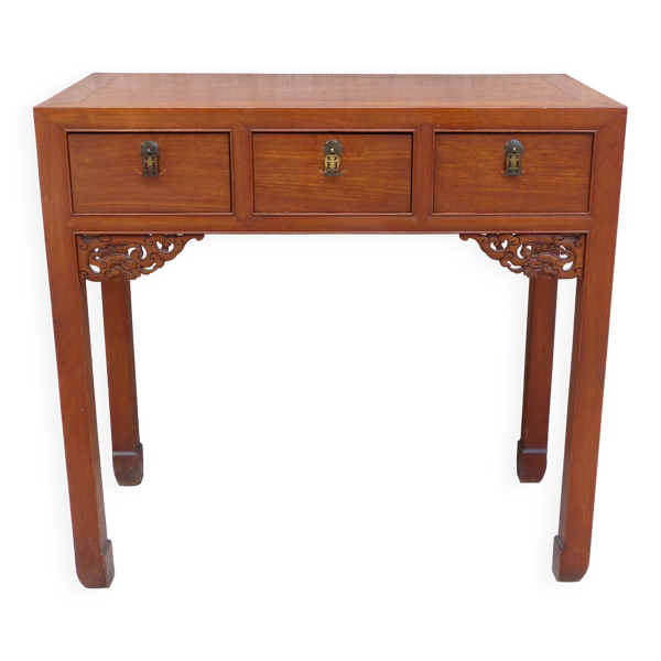 Console indonésienne ancienne en bois sculpté – Java / Bandung – 1980