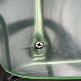 set of 4 designer chrome and plexiglass chairs, 80s