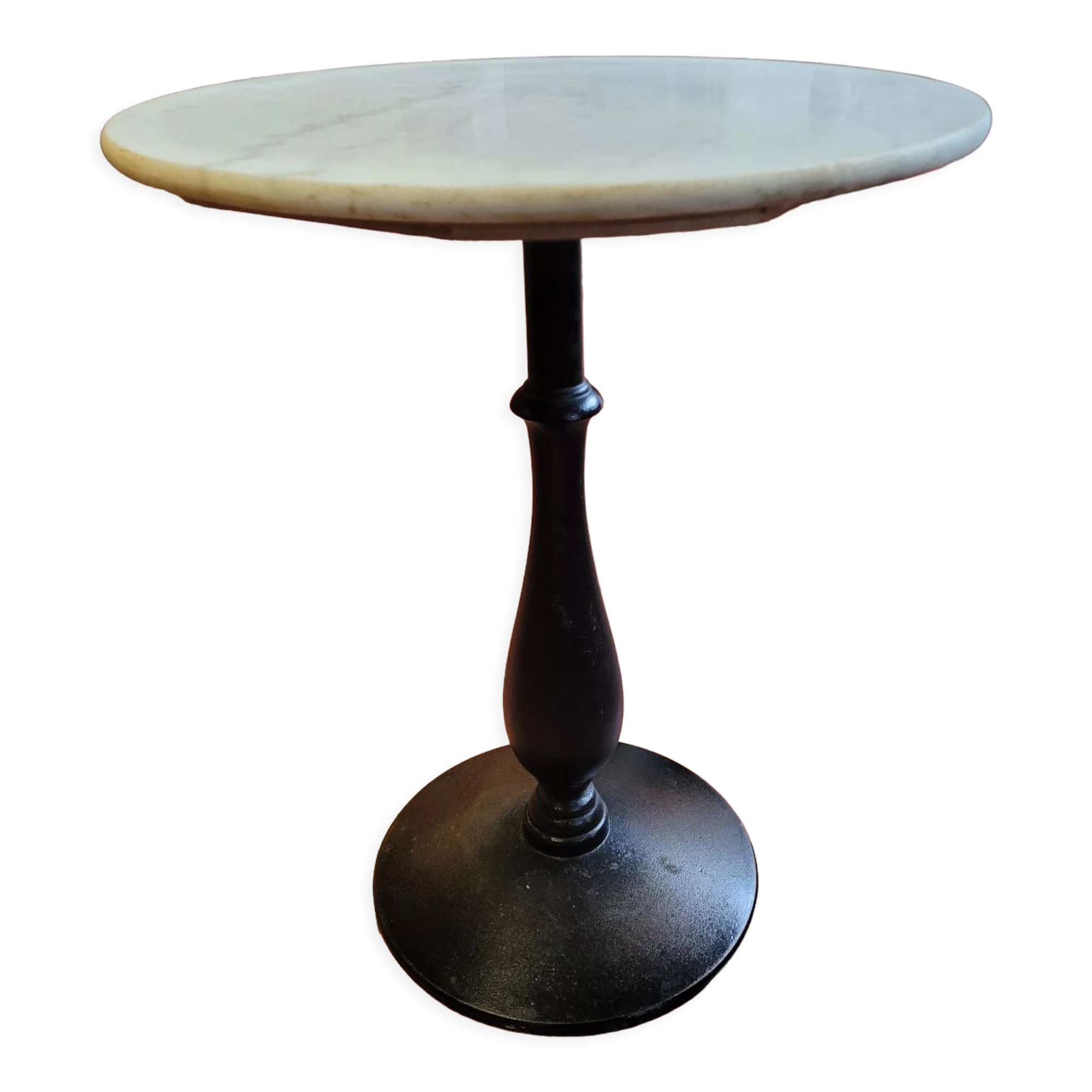 Bistro table base cast iron marble top