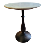 Bistro table base cast iron marble top