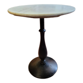 Table de bistrot piètement fonte dessus marbre