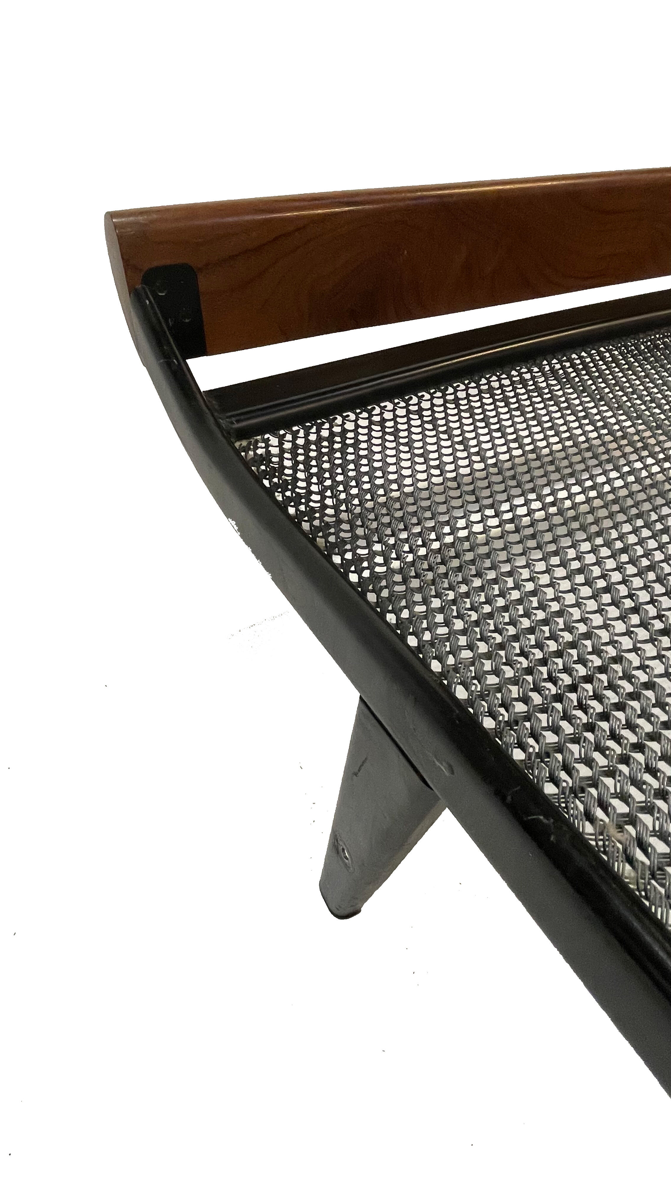 Vintage meridian Auping Cleopatra metal teak design by Dick Cordemeyer