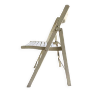 Extra folding chair / garden chair / vintage white lacquered solid wood office chair