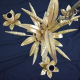 3-branched vintage golden wheat chandelier