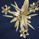 3-branched vintage golden wheat chandelier
