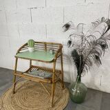 Vintage rattan bedside table