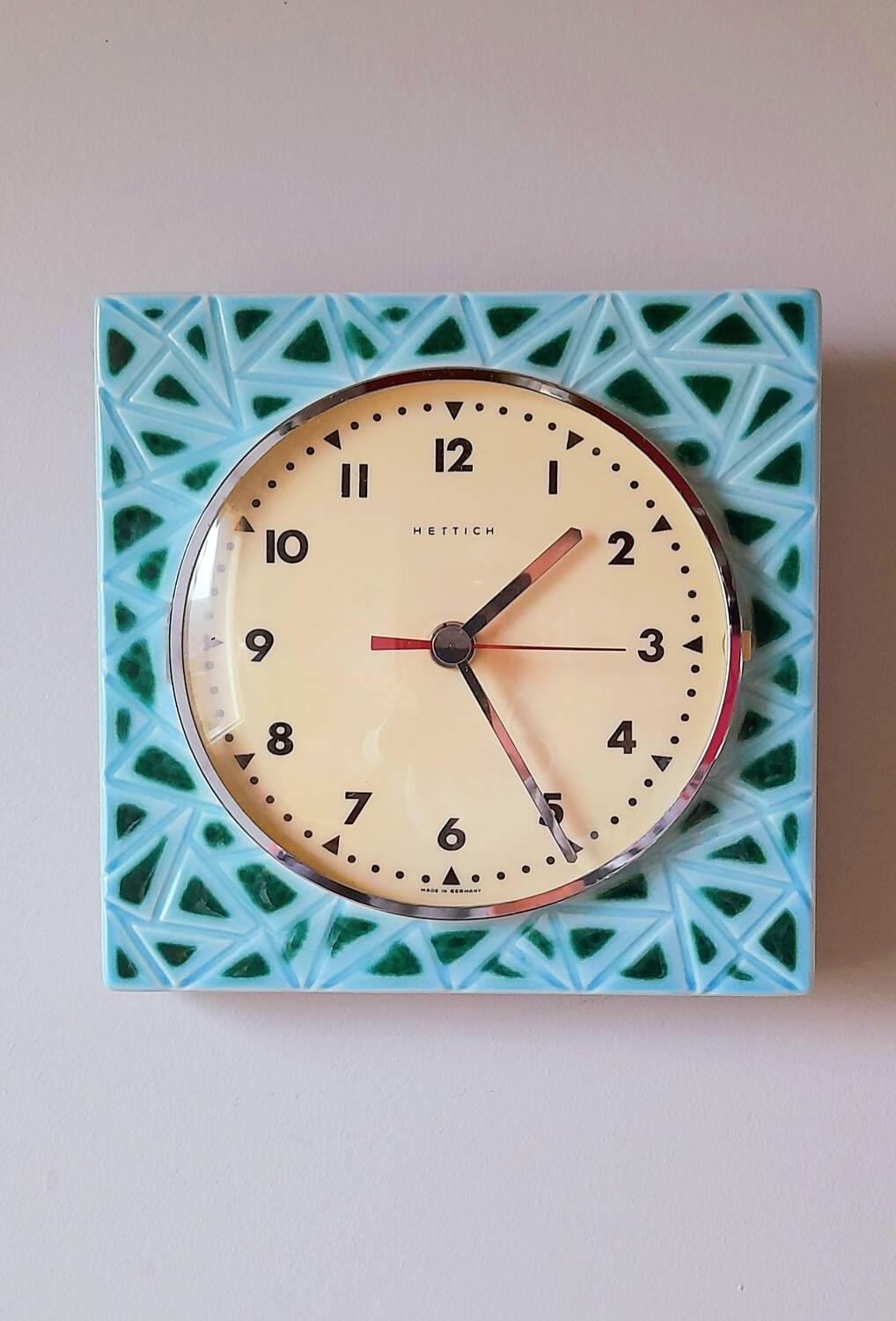 70s ceramic wall clock