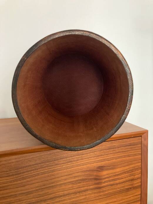 Leather waste paper basket