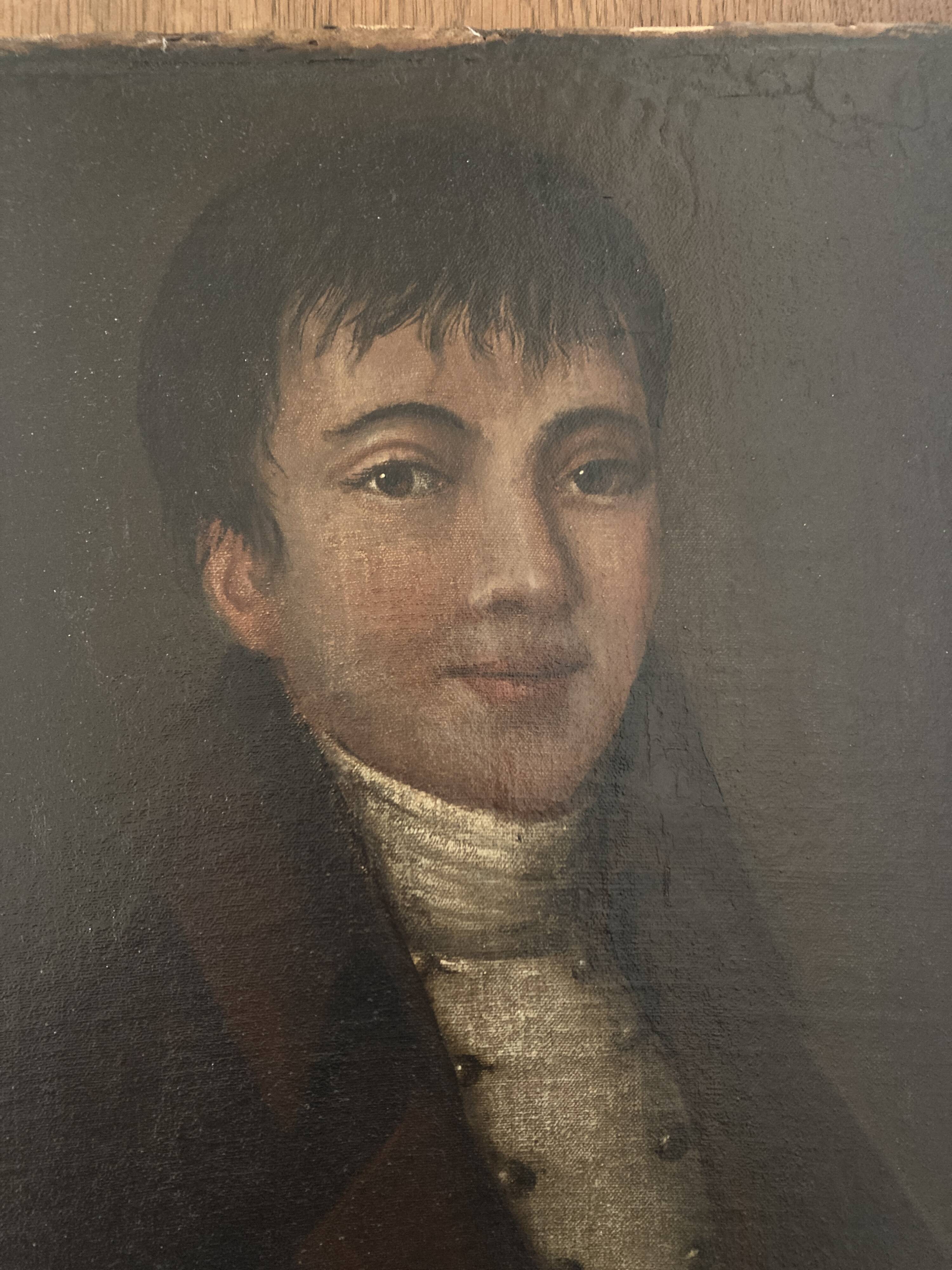 Portrait of a young man from the late 18th century, Directoire period, oil on canvas