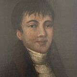 Portrait of a young man from the late 18th century, Directoire period, oil on canvas