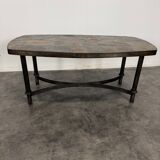 Wrought iron coffee table with slate top