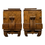 Pair of Art Deco period mahogany bedside tables circa 1930