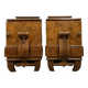 Pair of Art Deco period mahogany bedside tables circa 1930