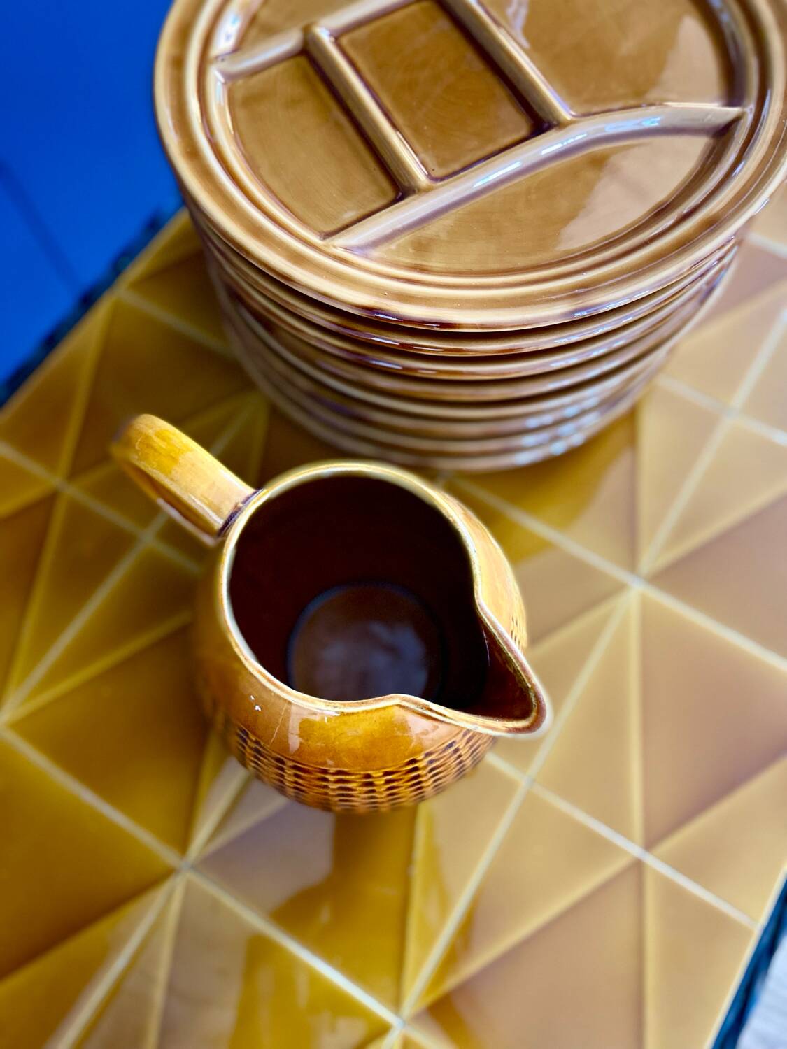 Braided ceramic pitcher