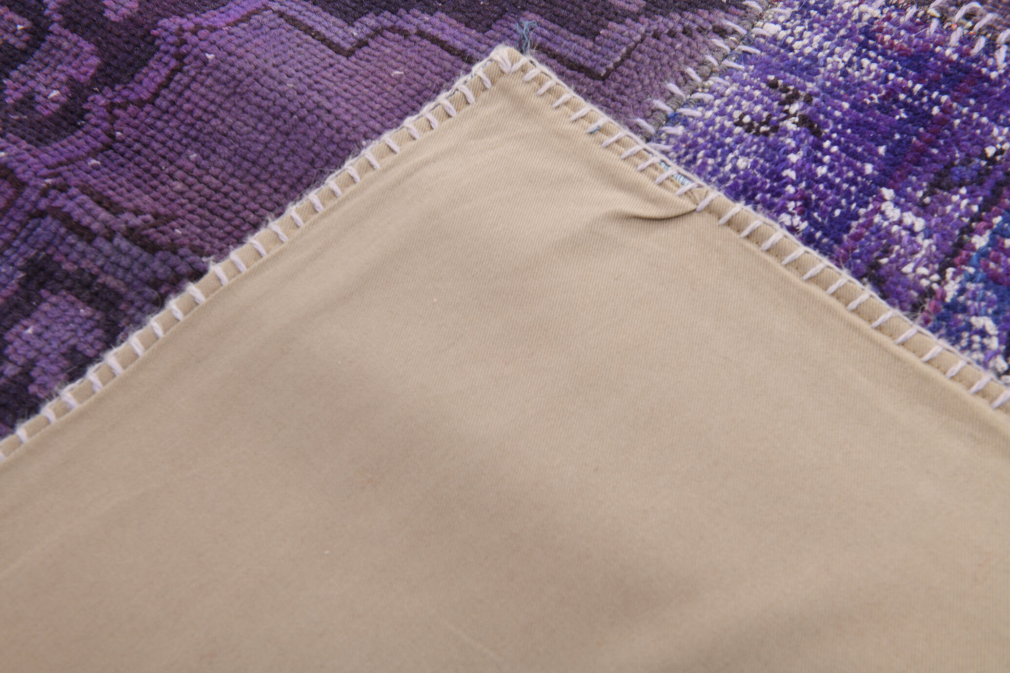 Purple tones vintage patchwork rug 304x215cm