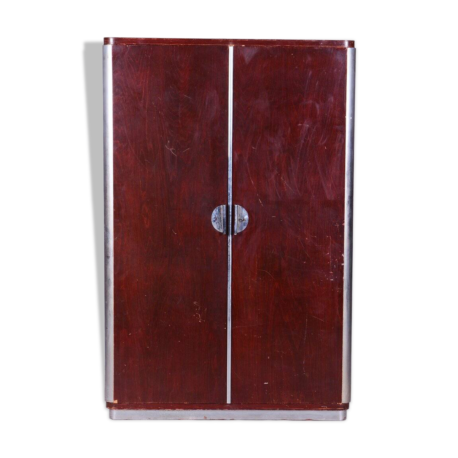 Bauhaus Wardrobe in Walnut attributed to Vichr and Spol, 1930s