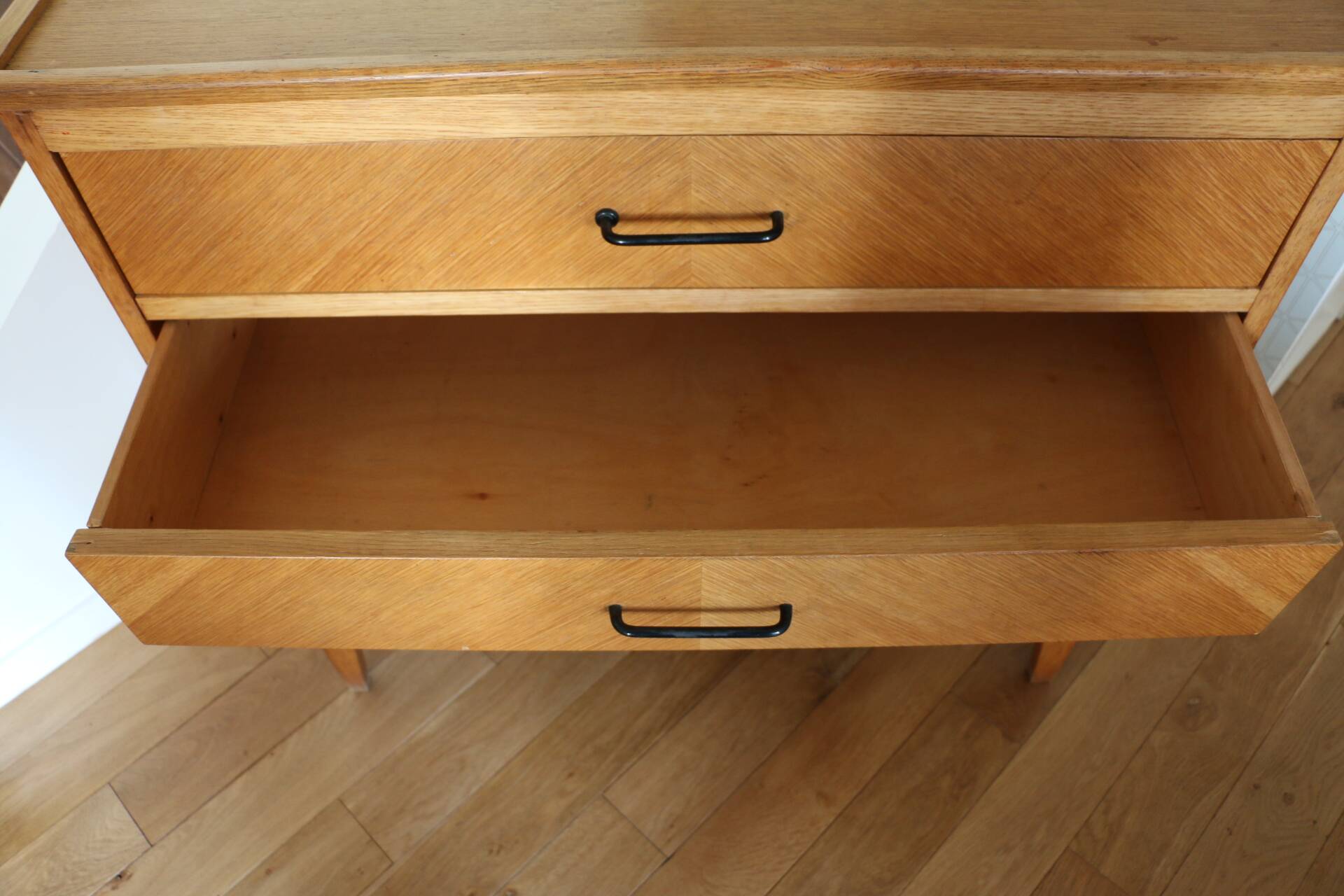 Chest of drawers with 4 drawers, light oak, 1960s