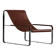 Fauteuil artisanal contemporain en acier noir et cuir marron