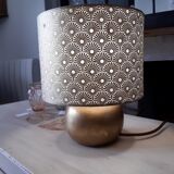 Extra lamp foot ball wood, gold patina, lampshade paper patterns art deco