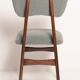 Chaise de salle à manger papillon milieu du siècle, bouclé gris, bois noyer foncé, Europe, années 1960