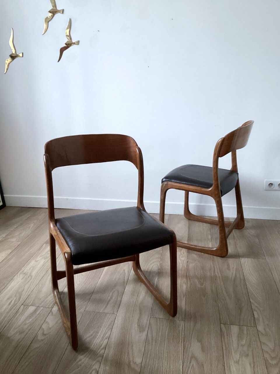 Pair of Baumann Sleigh chairs