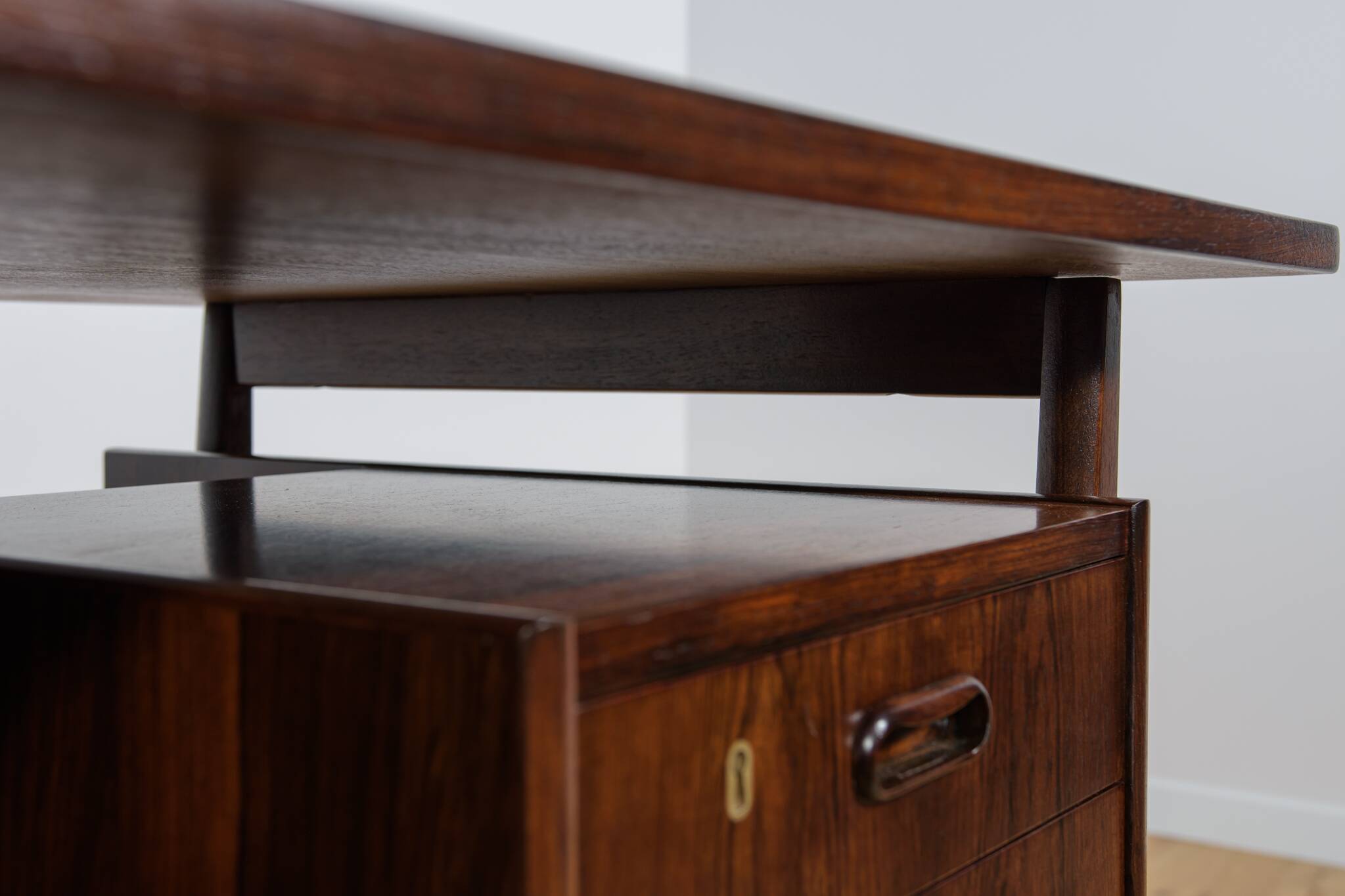 Mid Century Rosewood Desk by Gunnar Nielsen Tibergaard for Tibergaard, 1960s