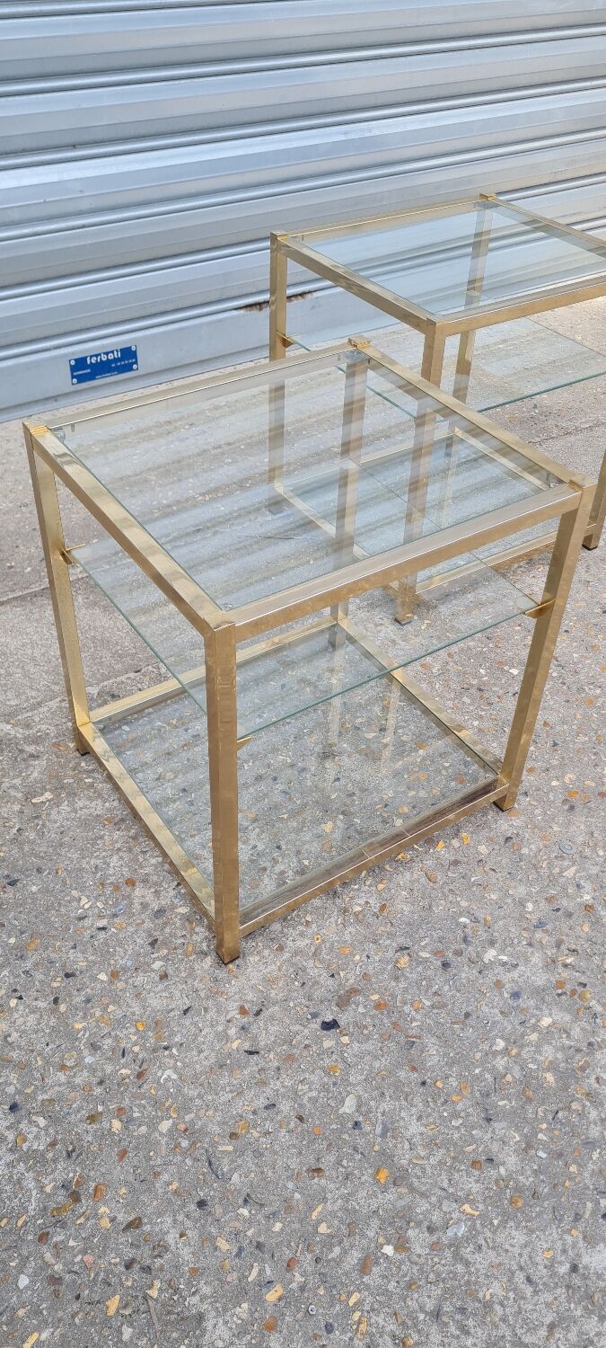 Paire de tables d'appoints Belgochrom 1970