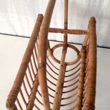 Rattan magazine holder - 70s