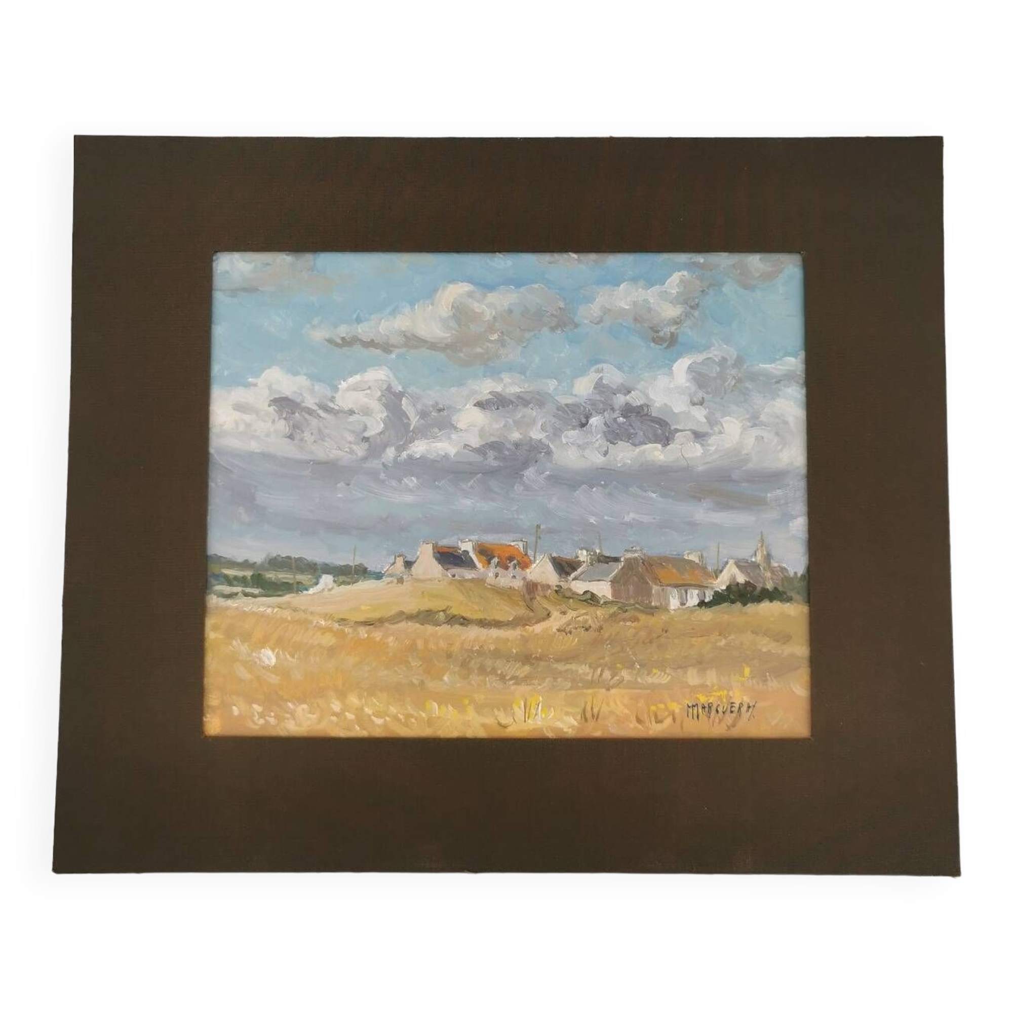Oil painting Tronoën Penmarc'h Brittany signed Michel Margueray 1982