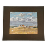 Tableau huile Tronoën Penmarc'h Bretagne signée Michel Margueray 1982