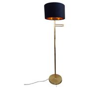 Articulated floor lamp in brass with a velvet shade, 1970.