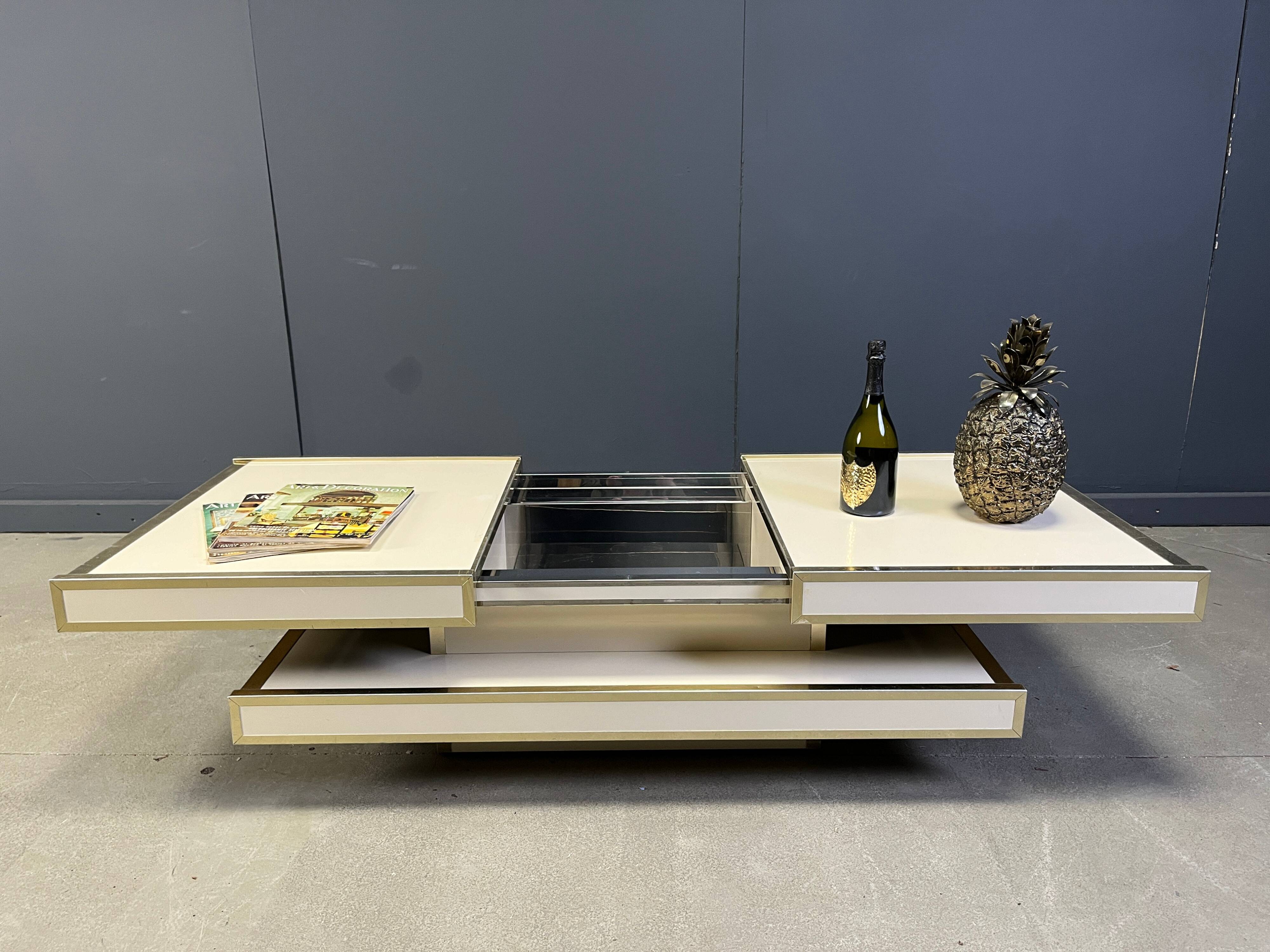 Vintage coffee table by Willy Rizzo for Mario Sabot, 1970s