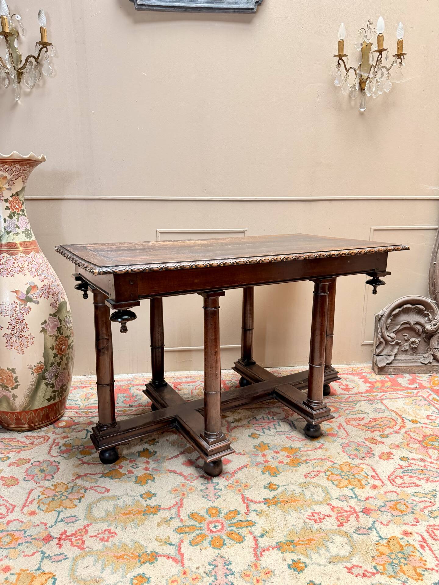 TABLE RENAISSANCE EN CROIX DE LORRAINE EN NOYER XVIII EME SIÈCLE