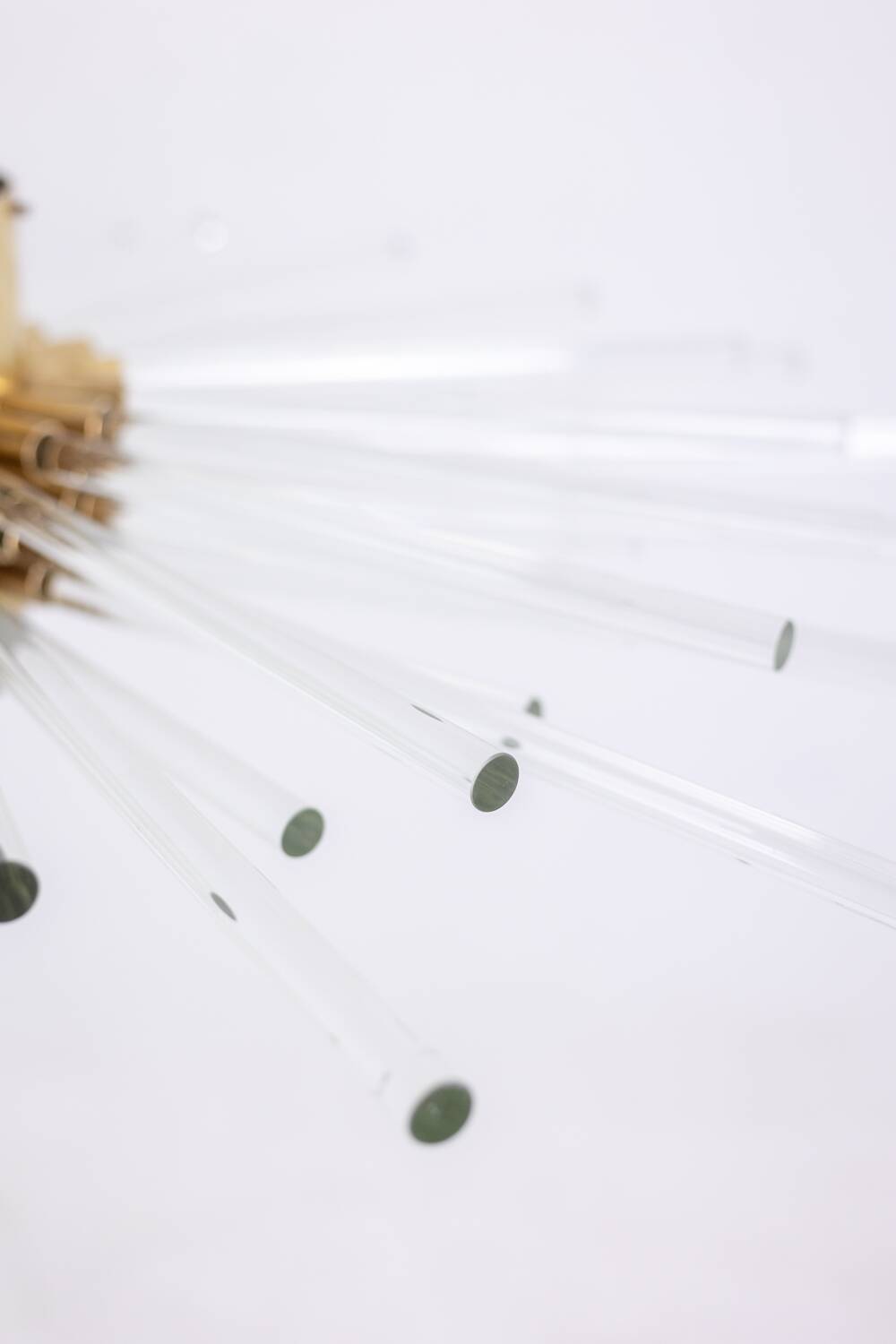 Radiant glass tube chandelier. Contemporary design.