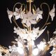 Vintage Murano Glass Chandelier White Flowers, 1970