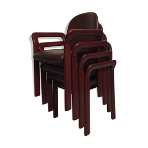 Ensemble de 4 fauteuils - bois