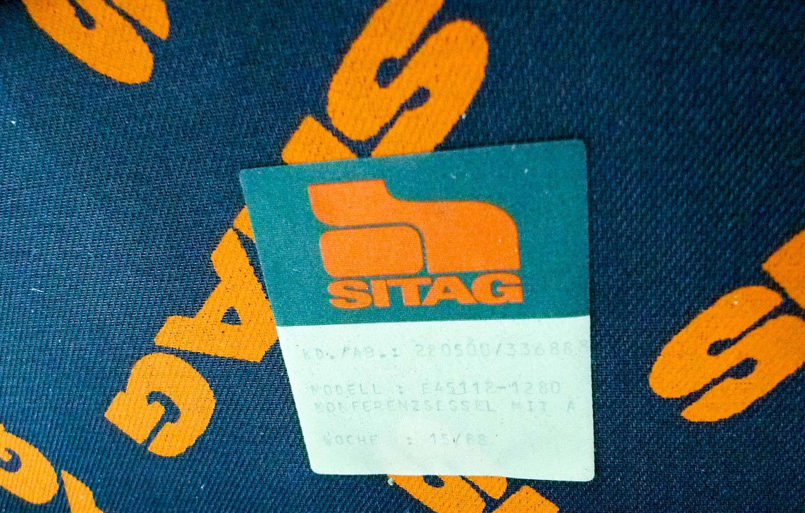 Sitag Ocean Blue Leather Executive Desk Chair. Switzerland, 1970s