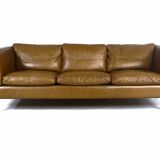 1970s brown leather sofa by Vejen Polstermøbelfabrik