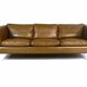 1970s brown leather sofa by Vejen Polstermøbelfabrik