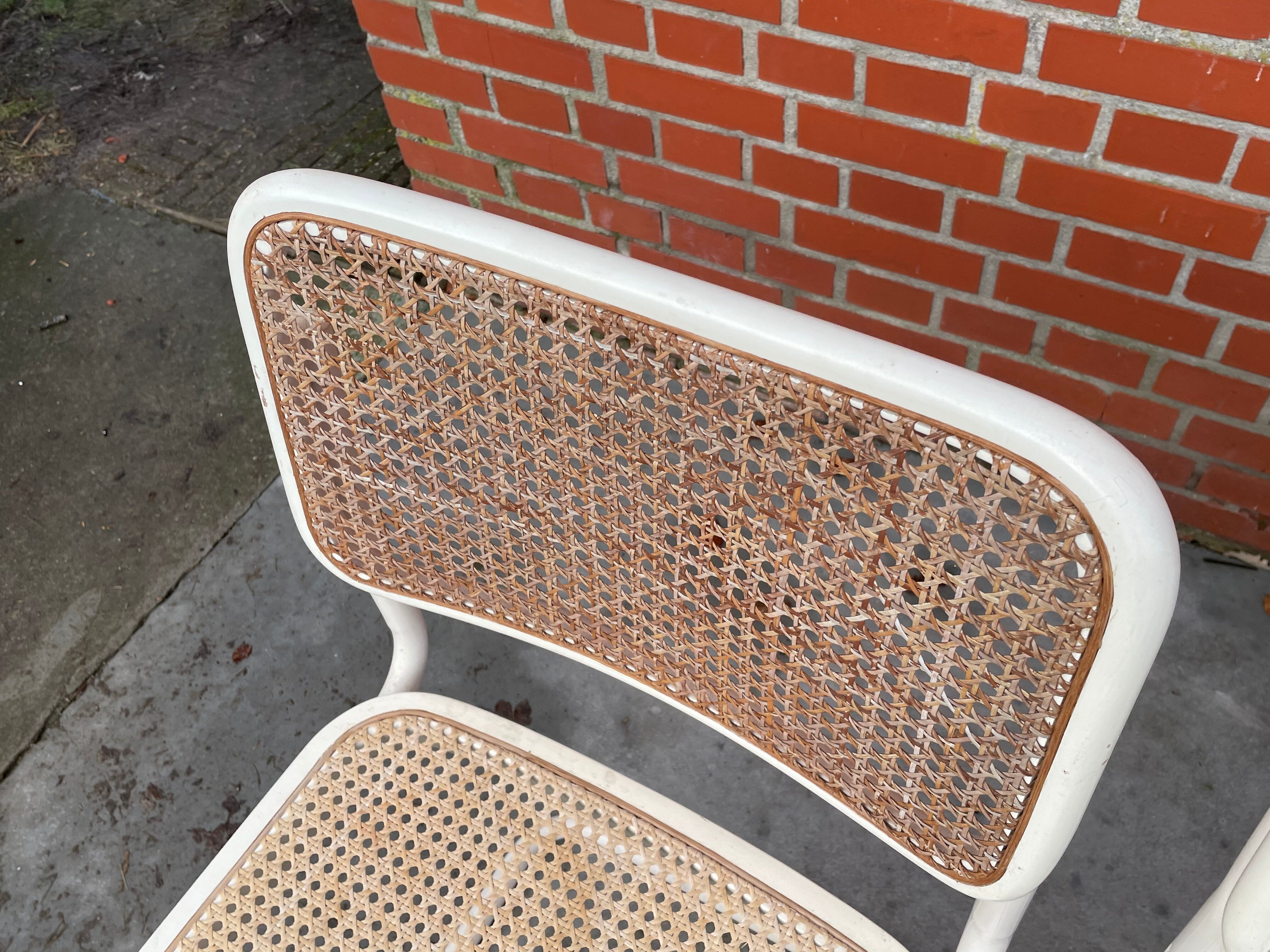 Set of 4 Cesca Model chairs by Marcel Breuer