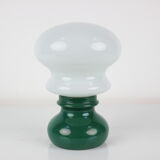 Vintage glass and ceramic table lamp osvetlovaci sklo valasske mezirici, 1970s