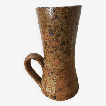 Pyrite stoneware jug vase with handle