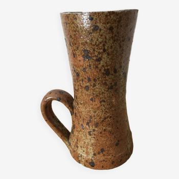Vase cruche en grès pyrité avec anse