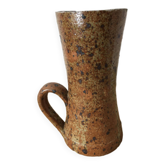 Pyrite stoneware jug vase with handle