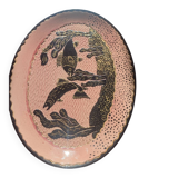 Large enamelled earthenware dish signed Tony Jaillet from the 1950s-60s.