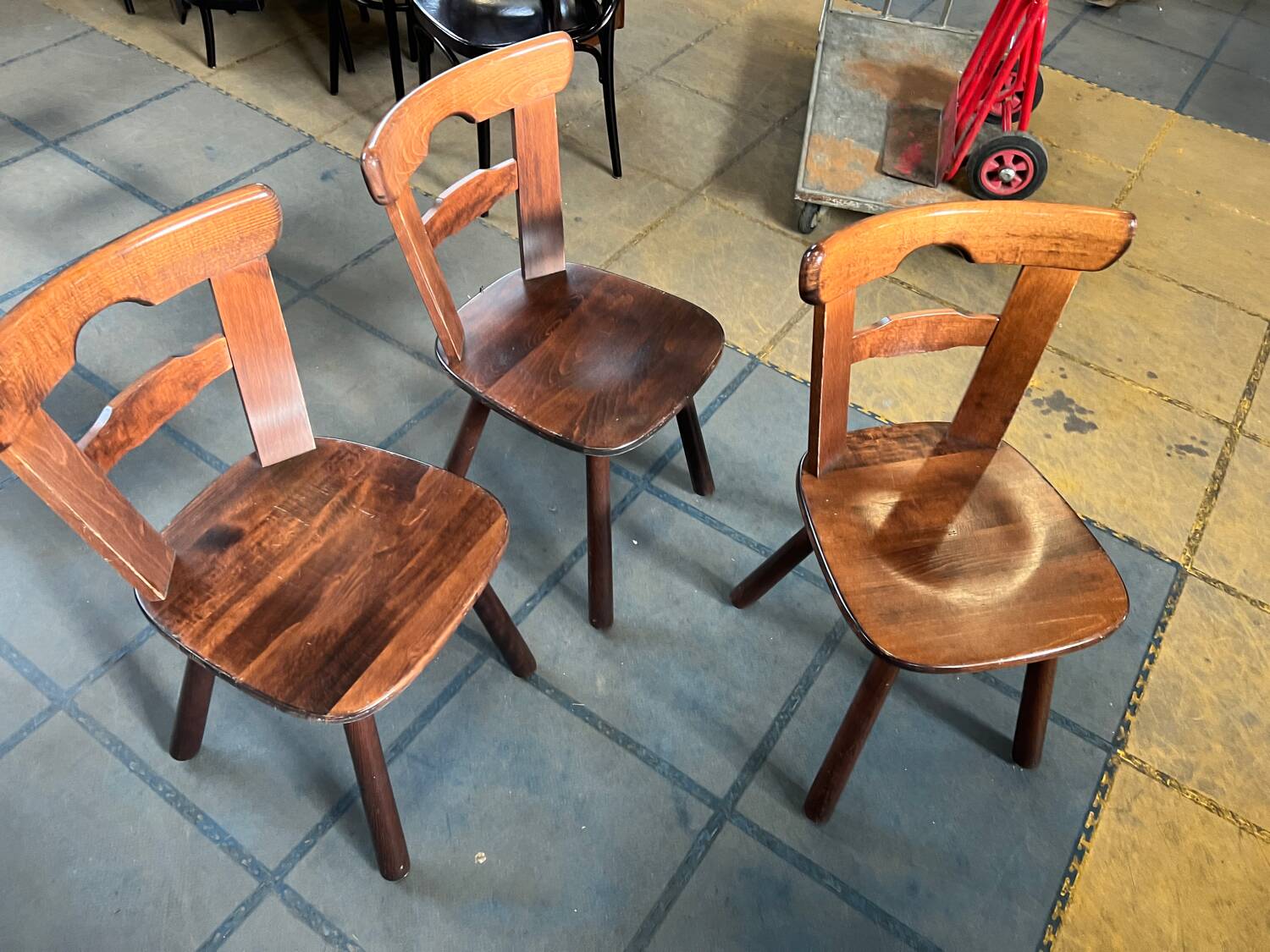 Set of 3 Brutalist Chairs