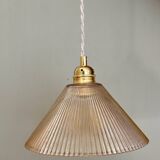 Amber glass lampshade pendant light
